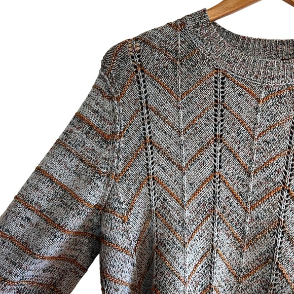Free people open chevron knit cotton blend sweater size M excellent condition - Picture 7 of 16